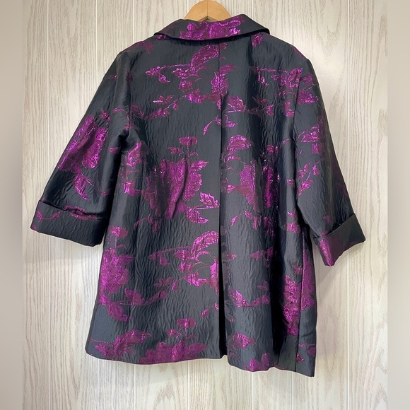 CHICO’S Women’s Floral Jacquard Jacket / Topper Size 3/XL - Picture 4 of 5